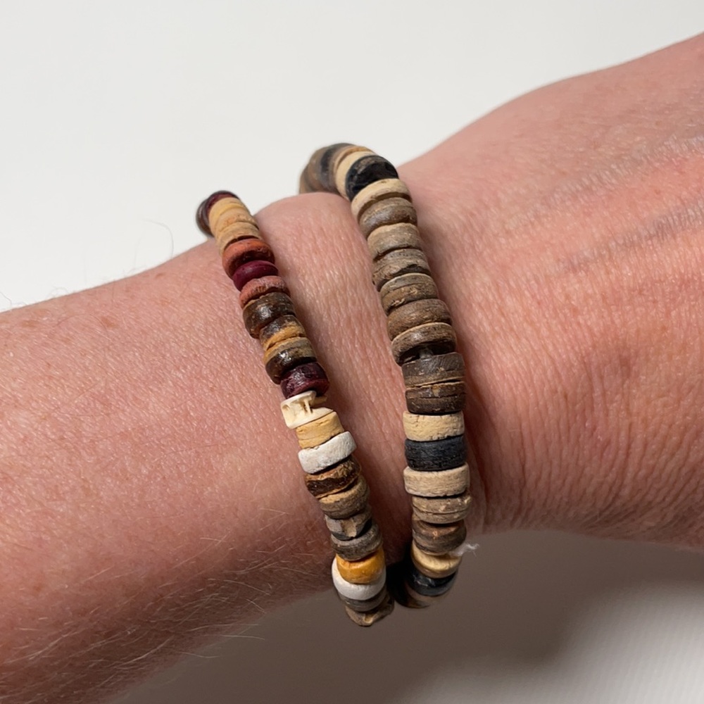 Leather Bead 2 Bracelet Stack